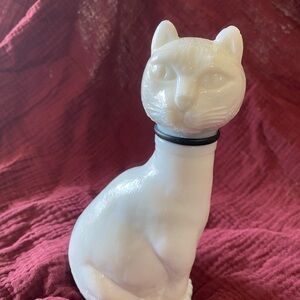 Vintage Empoli Milk Glass Cat bottle